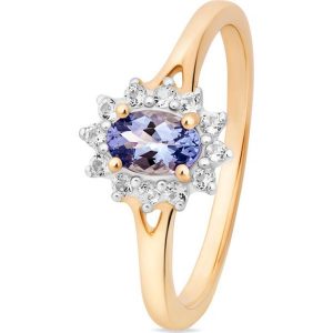 Pierścionek Złoty - złoto żółte 585, Tanzanit,biały topaz. Pierścionki marki W.KRUK. Za 1 590,00 zł.