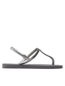 Havaianas Sandały Twist 41447565178 Srebrny. Szare sandały Havaianas, bez wzorów, z tworzywa sztucznego, bez obcasa, na płaskiej podeszwie, bez zapięcia. Za 89,99 zł.