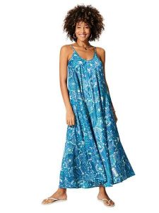 Aller Simplement Sukienka w kolorze niebieskim rozmiar: 34-40. Niebieskie sukienki Aller Simplement, bez wzorów, klasyczne, bez kołnierzyka, bez ramiączek, maxi. Za 56,99 zł.