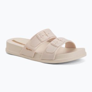 Klapki damskie Ipanema Leme Slide. Brązowe klapki Ipanema, bez wzorów, z materiału, bez obcasa. Za 109,99 zł.