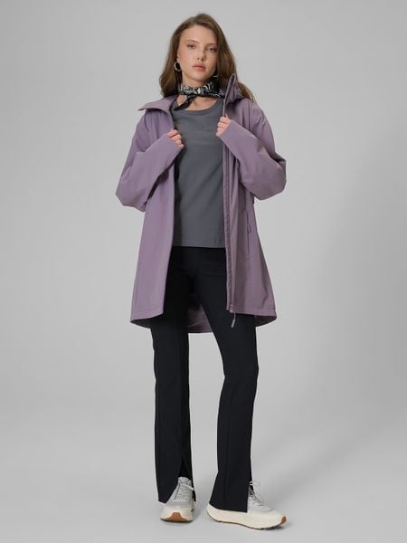 4F Parka przejściowa membrana 5000 damska - fioletowa L. Fioletowe kurtki 4f, l, bez wzorów, ze skóry, bez kaptura. Za 449,99 zł.