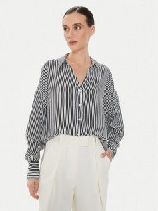 Vero Moda Koszula Bumpy 10311681 Czarny Oversize. Czarne koszule Vero Moda, m, bez wzorów, z wiskozy, bez kołnierzyka, bez ramiączek. Za 169,99 zł.