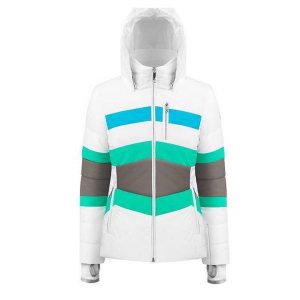 Kurtka narciarska damska Poivre Blanc. Białe kurtki Poivre Blanc, na zimę, xl, bez wzorów, z poliesteru, bez kaptura, narciarskie. W wyprzedaży za 448,00 zł.