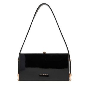 Torebka Eva Minge. Czarne torebki wieczorowe Eva Minge, bez wzorów, bez dodatków. Za 199,99 zł.