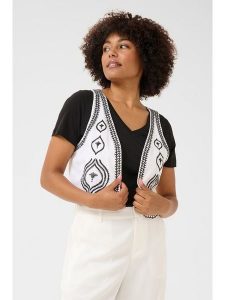 Kaffe Kamizelka w kolorze białym rozmiar: XS/S. Białe kamizelki Kaffe, s, z aplikacjami, bez kołnierzyka, bez ramiączek, bez kaptura. Za 130,99 zł.