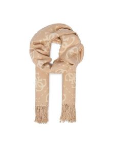 Guess Szalik AW5453 VIS03 Beżowy. Brązowe szaliki Guess, z aplikacjami, z bawełny. Za 199,99 zł.