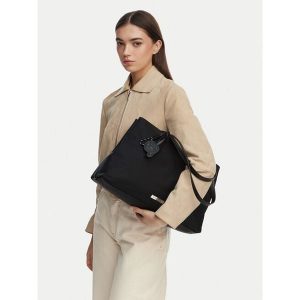 Torebka KARL LAGERFELD. Czarne shopper bag KARL LAGERFELD, bez wzorów, bez dodatków. Za 635,99 zł.