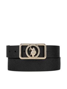 U.S. Polo Assn. Pasek Damski AIUXT2472WVP Czarny. Czarne paski U.S. Polo Assn., bez wzorów, ze skóry. Za 149,99 zł.