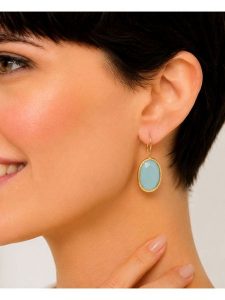 Pierres delicates Pozłacane kolczyki z tygrysim okiem rozmiar: onesize. Żółte kolczyki Pierres delicates, pozłacane. Za 56,95 zł.
