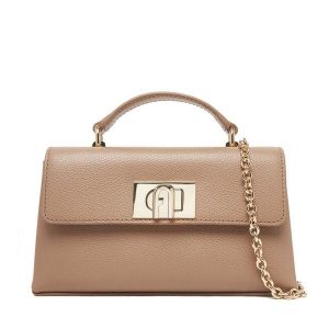 Torebka Furla. Brązowe torebki wieczorowe Furla, bez wzorów, bez dodatków. Za 689,00 zł.