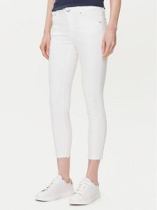 Mustang Jeansy Shelby 1016183 Biały Skinny Fit. Białe jeansy Mustang, bez wzorów, z bawełny. Za 259,99 zł.