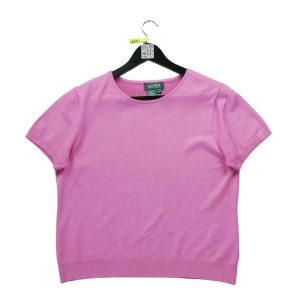 Second life - Damski różowy sweter - Stan dobry. Czerwone golfy Ralph Lauren, bez wzorów. Za 51,08 zł.