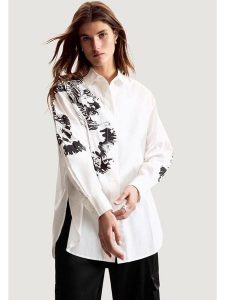 Desigual Koszula Orchid Lacroix 26SWCW29 Biały Oversize. Białe koszule Desigual, m, bez wzorów, z bawełny, bez kołnierzyka, bez ramiączek. Za 429,99 zł.