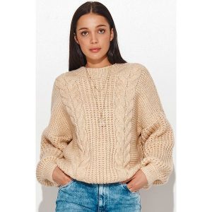Numinou Sweter w kolorze beżowym rozmiar: onesize. Brązowe swetry oversize Numinou, bez wzorów, z wełny, bez ramiączek. Za 96,60 zł.