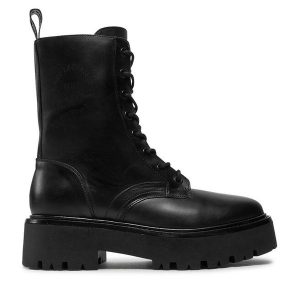 Trapery KARL LAGERFELD. Czarne buty zimowe KARL LAGERFELD, bez obcasa, bez zapięcia. Za 909,99 zł.