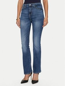 Guess Jeansy W4YA0L D5926 Granatowy Flare Fit. Niebieskie jeansy Guess, z aplikacjami, z bawełny. Za 279,99 zł.