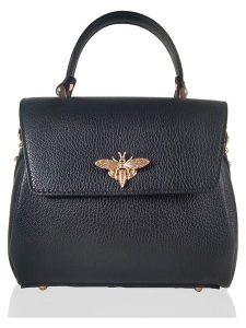 ORE10 Skórzana torebka "Liman" w kolorze czarnym - 22 x 22 x 12 cm rozmiar: onesize. Czarne torebki klasyczne ORE10, z aplikacjami, z materiału, przez ramię, bez dodatków. Za 260,99 zł.