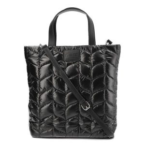 Czarna Torebka Big Star Modna Pikowana Shopperka Damska. Czarne shopper bag Big Star, bez wzorów, z materiału, na ramię, pikowane, bez dodatków. Za 199,00 zł.