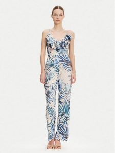 Guess Kombinezon W5GD72 KBAC2 Niebieski Regular Fit. Niebieskie kombinezony Guess, xs, z aplikacjami, z syntetyku, bez kołnierzyka, bez ramiączek. Za 389,99 zł.