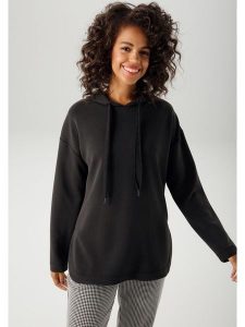 Aniston Bluza w kolorze czarnym rozmiar: 48. Czarne bluzy Aniston, bez wzorów, z kapturem. Za 95,92 zł.