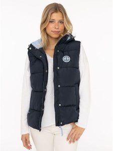 Zwillingsherz Kamizelka pikowana w kolorze granatowym rozmiar: M. Niebieskie kamizelki Zwillingsherz, m, bez wzorów, bez kołnierzyka, bez ramiączek, bez kaptura. Za 173,99 zł.