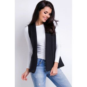 Awama Kamizelka w kolorze czarnym rozmiar: L/XL. Czarne kamizelki Awama, l, bez wzorów, bez kołnierzyka, bez ramiączek, bez kaptura. Za 100,99 zł.