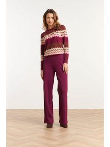 Smashed Lemon Spodnie w kolorze ciemnofioletowym rozmiar: XS. Różowe spodnie z wysokim stanem Smashed Lemon, bez wzorów, z materiału, z podwyższonym stanem. Za 104,99 zł.