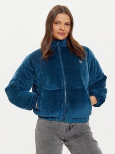 Guess Kurtka zimowa V4BL03 KBXI2 Niebieski Regular Fit. Niebieskie kurtki Guess, na zimę, xl, z aplikacjami, z syntetyku, bez kaptura. Za 419,99 zł.