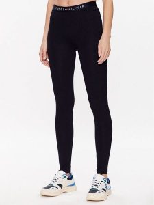 Tommy Hilfiger Legginsy UW0UW04524 Granatowy Slim Fit. Niebieskie legginsy TOMMY HILFIGER, bez wzorów, z bawełny. Za 169,99 zł.