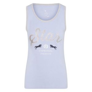 Damski tank top Imperial Riding Shimmer. Niebieskie topy IMPERIAL RIDING, bez wzorów, sportowe, bez kołnierzyka, bez ramiączek. Za 140,50 zł.