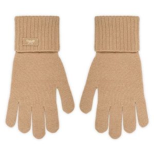 Rękawiczki Damskie Weekend Max Mara. Brązowe rękawiczki Weekend Max Mara, bez wzorów, z dzianiny. Za 469,99 zł.