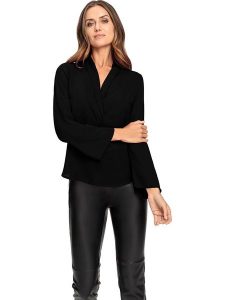 Heine Bluzka w kolorze czarnym rozmiar: 42. Czarne bluzki Heine, bez wzorów, bez kołnierzyka, bez ramiączek. Za 59,45 zł.