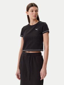 Puma T-Shirt Dare To 629806 Czarny Slim Fit. Czarne t-shirty Puma, xl, bez wzorów, z bawełny, bez kołnierzyka, bez ramiączek. Za 109,99 zł.