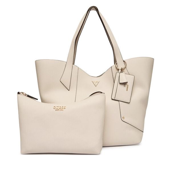 Torebka Guess. Brązowe shopper bag Guess, z aplikacjami, bez dodatków. Za 749,99 zł.