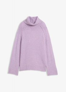 Gruby sweter oversize. Brązowe golfy bonprix, bez wzorów. Za 119,99 zł.