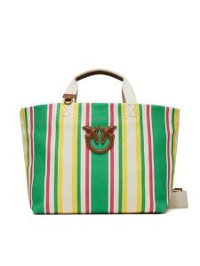 PINKO Torebka Shopping Bag Medium PE 25 PLTT 104753 A2G5 Zielony. Zielone torebki klasyczne Pinko, bez wzorów, z materiału, bez dodatków. Za 409,99 zł.