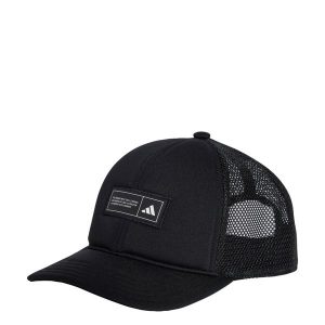 Czapka Snapback Trucker. Czarne czapki ADIDAS, bez wzorów, z materiału, sportowe. Za 119,00 zł.