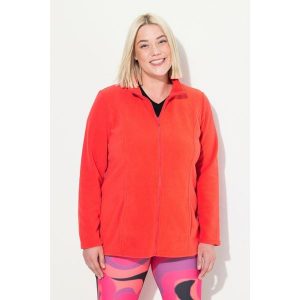 Damskie Bluza polarowa system modułowy do wpinania z recyklingu. Brązowe bluzy Ulla Popken, plus size, bez wzorów, z materiału, bez kaptura. Za 199,99 zł.