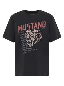 Mustang Koszulka w kolorze czarnym rozmiar: L. Czarne bluzki Mustang, l, bez wzorów, z bawełny, bez kołnierzyka, bez ramiączek. Za 70,24 zł.