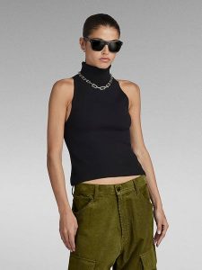 G-Star Top w kolorze czarnym rozmiar: XS. Czarne topy G-Star, xs, bez wzorów, z bawełny, retro, bez kołnierzyka, bez ramiączek. Za 109,78 zł.