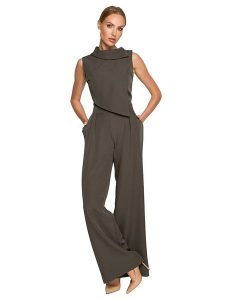 Made of emotion Kombinezon w kolorze khaki rozmiar: XXL. Brązowe kombinezony Made Of Emotion, xxl, bez wzorów, bez kołnierzyka, bez ramiączek. Za 219,60 zł.