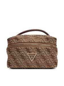 Guess Kosmetyczka PW7579 P6361 Beżowy. Brązowe torebki klasyczne Guess, z aplikacjami, z materiału, bez dodatków. Za 214,99 zł.