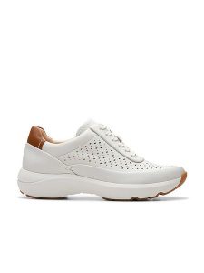 Clarks Skórzane sneakersy "Tivoli Grace" w kolorze kremowym rozmiar: 37. Brązowe trampki Clarks, bez wzorów, bez zapięcia. Za 202,03 zł.