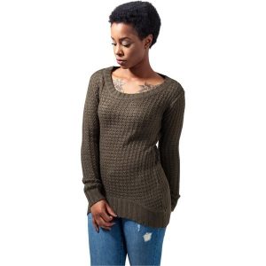 Bluza damska Urban Classic długa. Zielone bluzy Urban Classics, bez wzorów, bez kaptura. Za 175,50 zł.