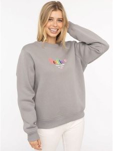 Zwillingsherz Bluza "Positive Rainbow" w kolorze szarym rozmiar: L/XL. Szare bluzy Zwillingsherz, l, bez wzorów, bez kaptura. Za 237,17 zł.