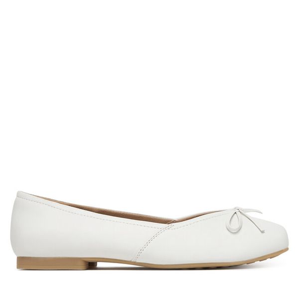 Baleriny Caprice. Białe balerinki Caprice, bez wzorów, bez obcasa, bez zapięcia. Za 339,99 zł.