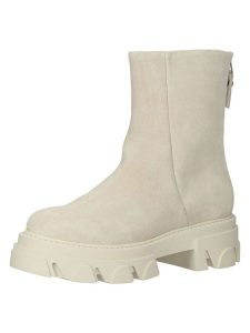 Steve Madden Skórzane botki w kolorze kremowym rozmiar: 40. Brązowe botki Steve Madden, bez wzorów, ze skóry, bez obcasa, na platformie, bez zapięcia. Za 282,99 zł.