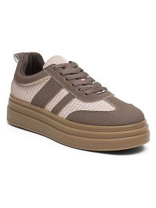 Foreverfolie Sneakersy w kolorze jasnoróżowo-jasnobrązowym rozmiar: 41. Brązowe trampki Foreverfolie, bez wzorów, bez zapięcia. Za 169,95 zł.