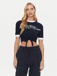 Guess T-Shirt V5GI05 I3Z14 Granatowy Regular Fit. Niebieskie t-shirty Guess, l, z aplikacjami, z bawełny, bez kołnierzyka, bez ramiączek. Za 89,99 zł.