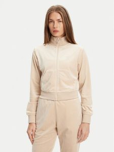 Guess Bluza V3BQ22 K0232 Beżowy Regular Fit. Brązowe bluzy Guess, s, z aplikacjami, z syntetyku, bez kaptura. Za 239,99 zł.